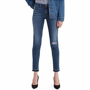 LEVI STRAUSS & CO 711 Skinny Distressed Frayed Hem Ankle Jeans